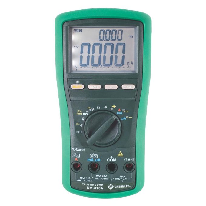 Greenlee DM-810A-C Digital Multimeter with Calibration, TRMS, AC/DC, CAP