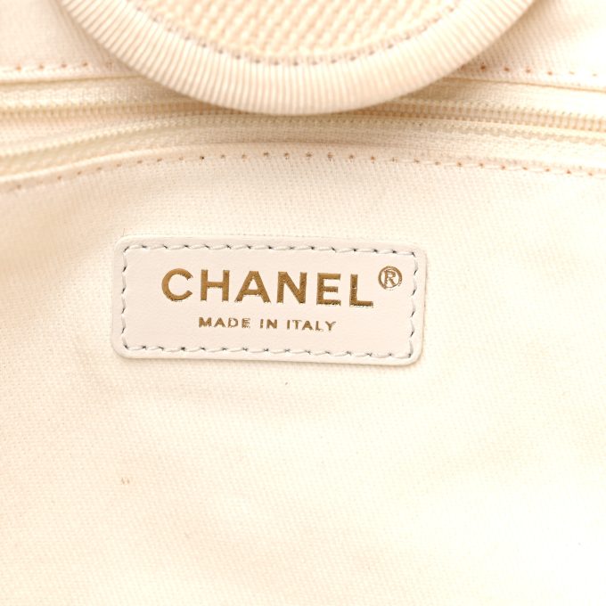 cc Canvas Pearl Large Deauville Tote Ecru Beige - Image 16