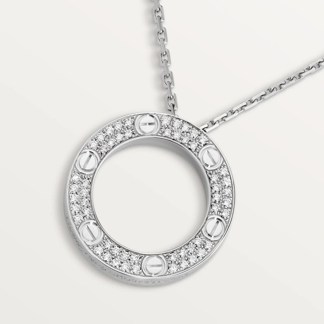 car Screw Love Necklace With Diamond Paved - Image 3
