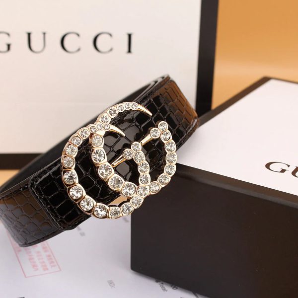 2 Styles Luxurious Double G Rhinestone Belt
