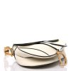 CHRISTIAN D Grained Calfskin Saddle Bag White