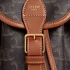 MINI BACKPACK FOLCO IN TRIOMPHE CANVAS AND CALFSKIN TAN