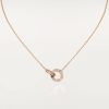 car Love Necklace Interlocking Circles Necklace With Diamond Paved