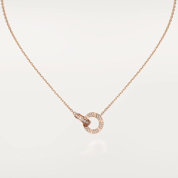 car Love Necklace Interlocking Circles Necklace With Diamond Paved