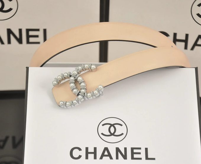 6 color  double C pearl rhinestone belt - Image 3