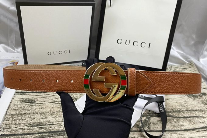 4 Colors  double-G three-layer lychee pattern double-sided belt - Image 2