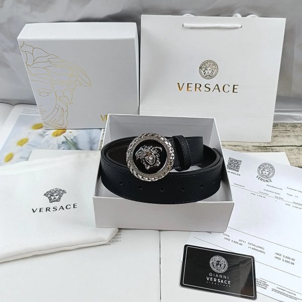 4 Colors  lion head double-sided lychee pattern belt