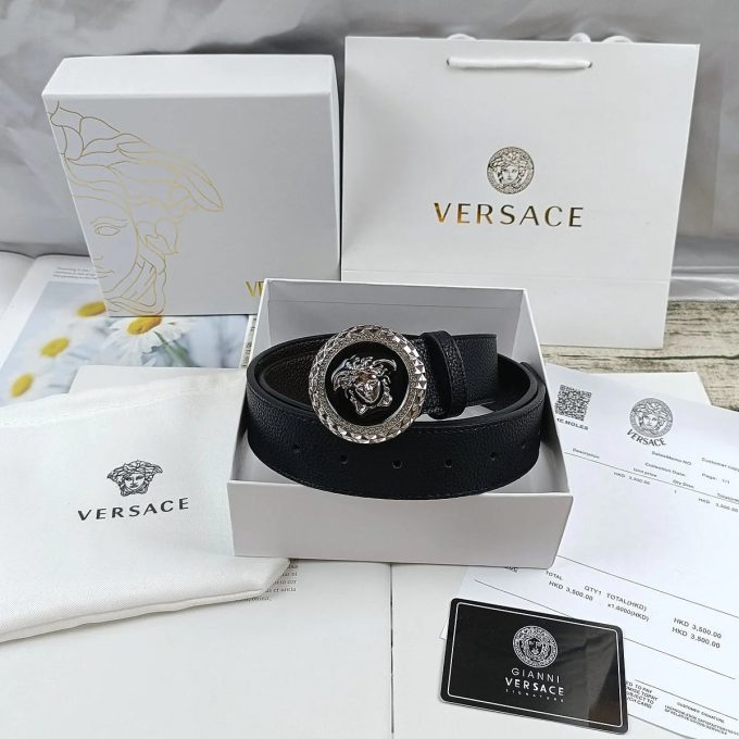 4 Colors  lion head double-sided lychee pattern belt - Image 4