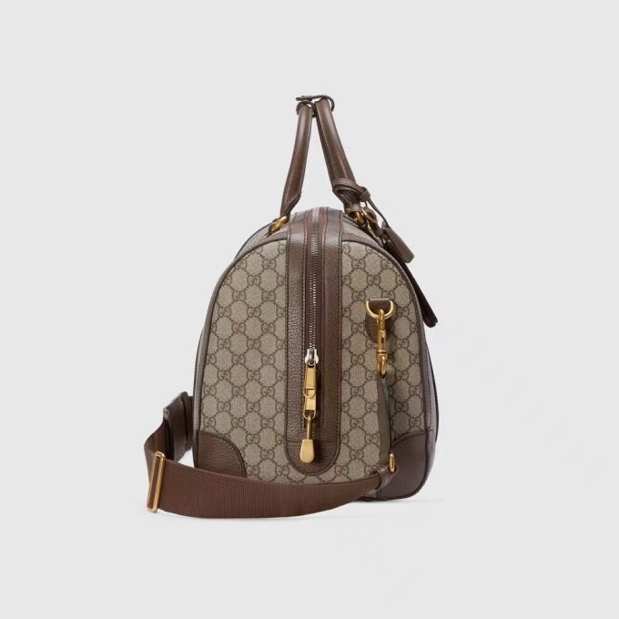 GG Savoy Small Duffle Bag Beige and Ebony GG Supreme Canvas 724262 - Image 2