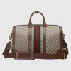 GG Savoy Small Duffle Bag Beige and Ebony GG Supreme Canvas 724262