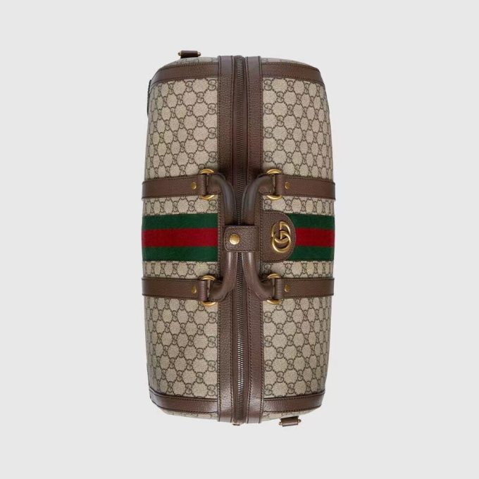 GG Savoy Small Duffle Bag Beige and Ebony GG Supreme Canvas 724262 - Image 3