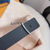 Classic black monogram silver buckle belt