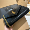Y Uptown Leather Clutch  White