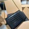 Y Uptown Leather Clutch  White