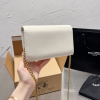 Y Uptown Leather Clutch  White