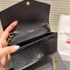 Y Uptown Leather Clutch  White
