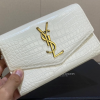 Y Uptown Leather Clutch  White