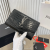 Y Uptown Leather Clutch  White