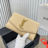 Y Uptown Leather Clutch  White