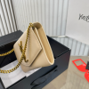 Y Uptown Leather Clutch  White