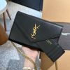Y Uptown Leather Clutch  White