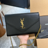Y Uptown Leather Clutch  White