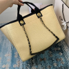 CC Deauville Tote Woven Chain Leather Logo 21S