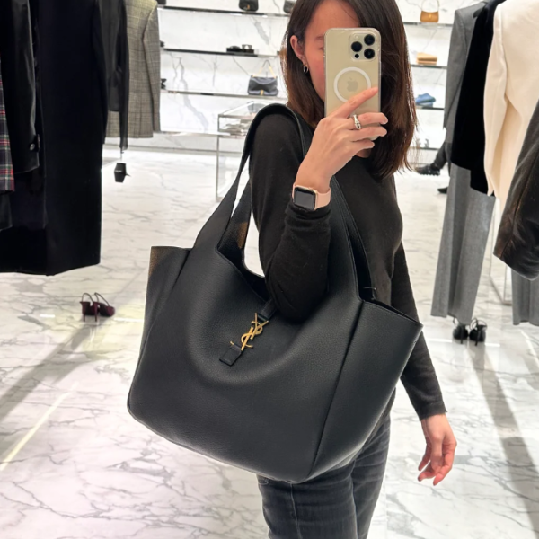 Y Leather Bea Tote Bag size: H28cm x W50cm x D18cm