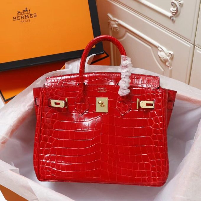 H Birkin 25, 30, 35  Electric Shiny Niloticus Crocodile gold Hardware - Image 4