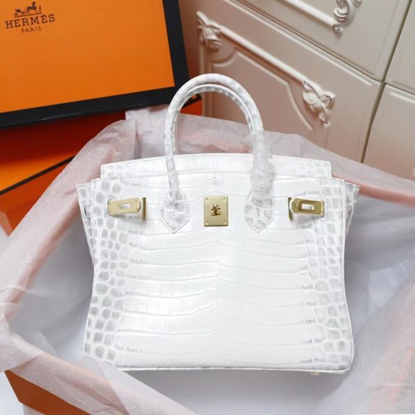 H Birkin 25, 30, 35  Electric Shiny Niloticus Crocodile gold Hardware