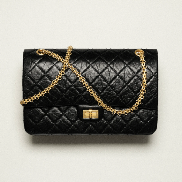 CC LARGE 2.55 HANDBAG Aged Calfskin & Gold-Tone Metal size: 7.61 ?? 10.92 ?? 2.93 in (19.5 ?? 28 ?? 7.5 cm)