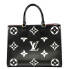 LOUIS Onthego GM Giant Monogram Leather Tote Bag Black/white size: 41 cm