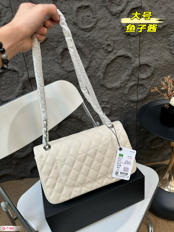 Cc new arrival cf caviar leather bag size: 25* 15 cm - Image 13
