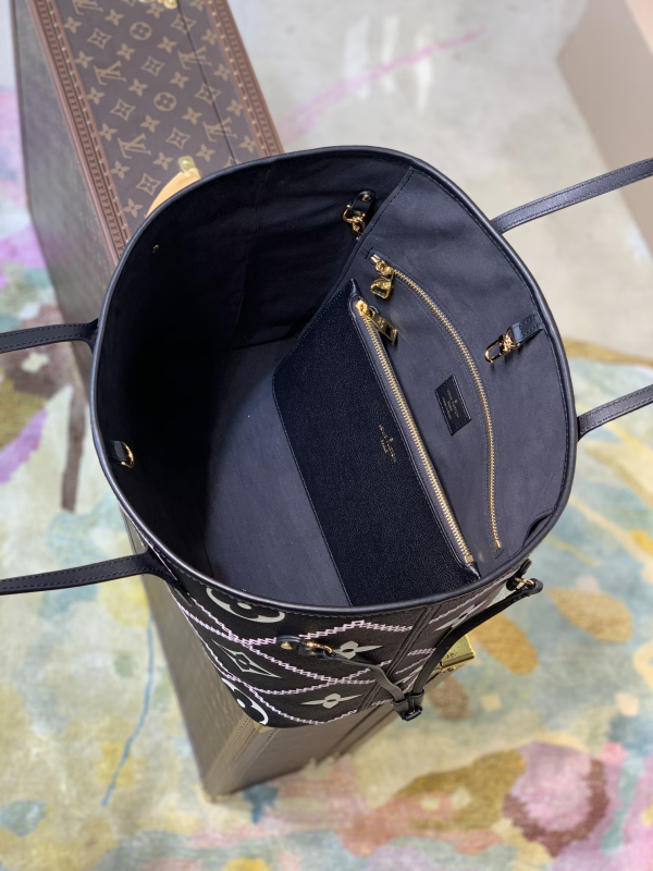 Louis Neverfull MM Monogram Empriente Cream/Black size:31*28*14 cm