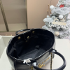cc Calfskin Charms Medium Deauville Tote Black