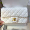 Cc Flap Bag Pearl Crush White lambskin size: 20 cm