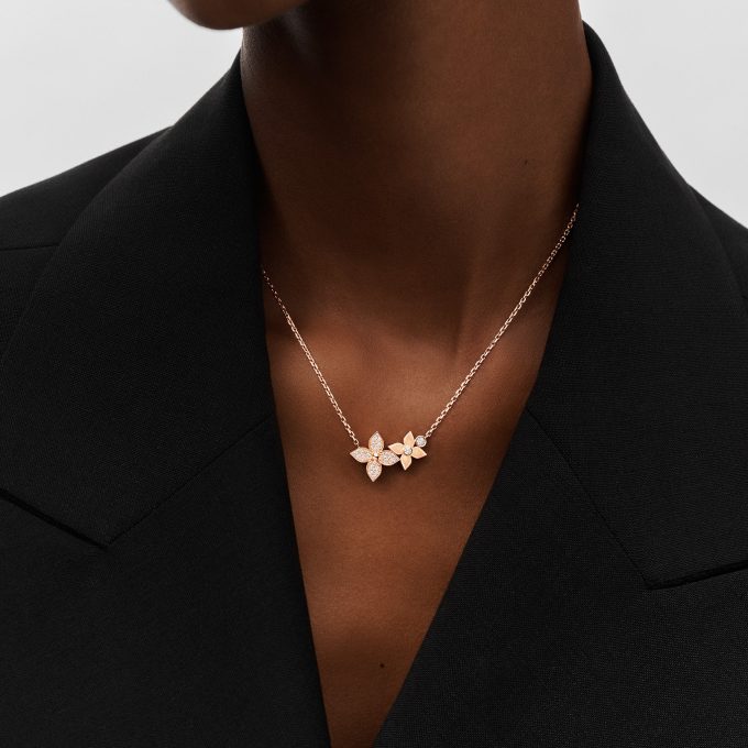 Star Blossom rose gold and diamond necklace - Image 2