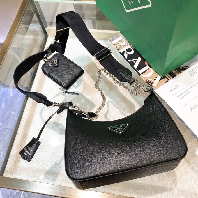Pra Re-Edition 2005 Re-Nylon Mini Bag Black For Women, Women's Bags 8.6in/22cm 1NE204_R064_F0002 - Image 4