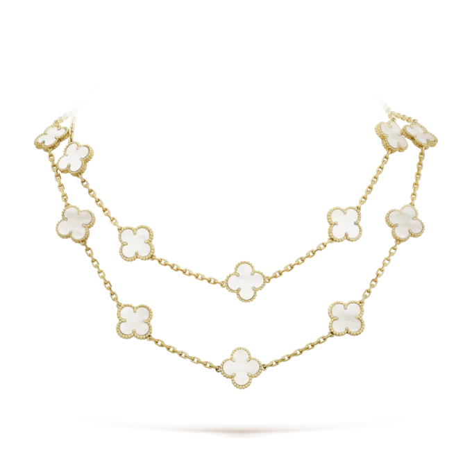 Vintage Alhambra Long Necklace, 20 Charms - Image 2