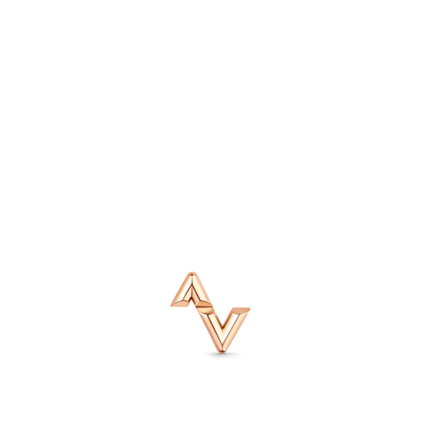 Louis Volt Upside Down Rose Gold Single Stud Earrings