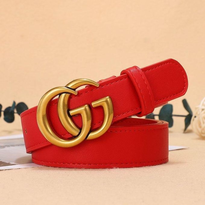 5 Colors Fashion Double G Letter Ladies Leather Belt - Image 4