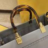 Fd Women Sunshine Medium Leather Shopper-Grey