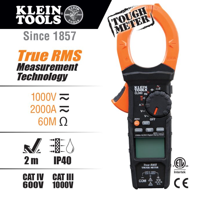 Klein Tools CL900 2000A Digital Clamp Meter - Image 7