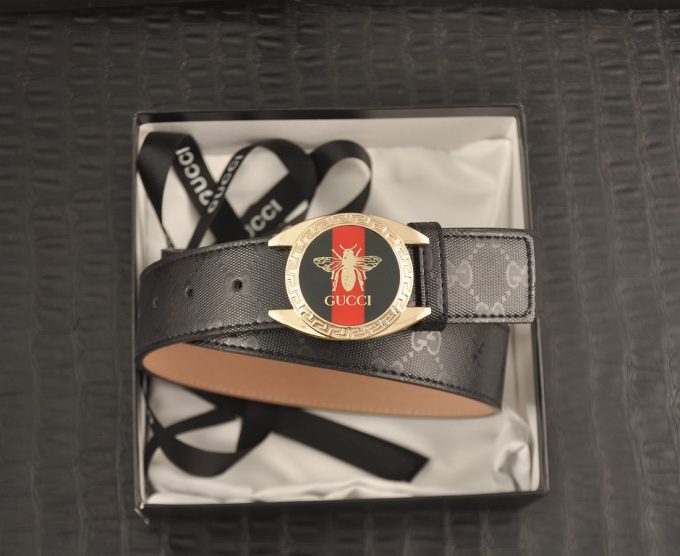 2 Colors  printed letter leather belt - Image 5