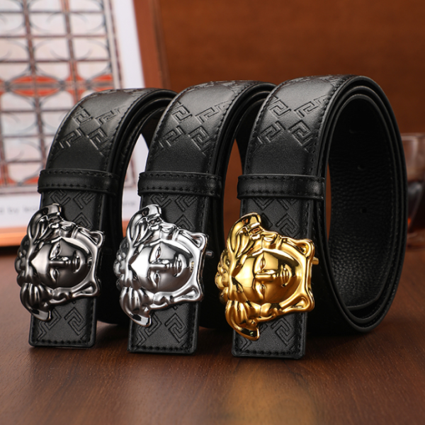 Medusa 3 Colors  printed letter leather belt