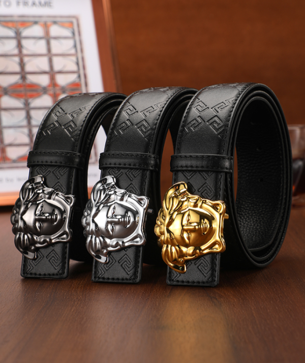 Medusa 3 Colors  printed letter leather belt