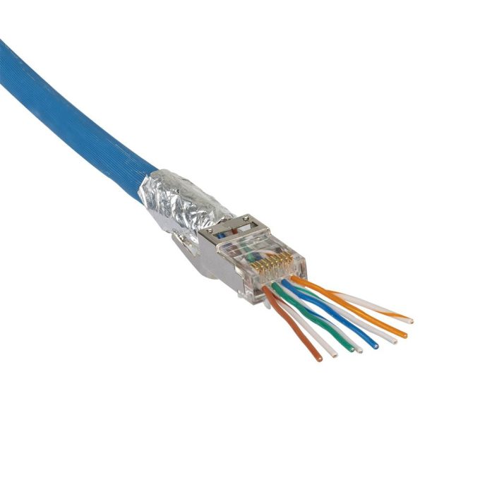 Klein Tools VDV826-705 Pass-Thru Modular Data Plugs, RJ45-CAT6A, Shielded (STP), 50-Pack - Image 4