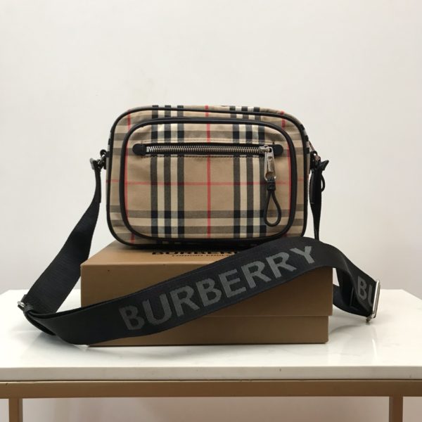 bb Vintage Check And Crossbody Bag For Men, Men's Bags 8.6in/22cm
