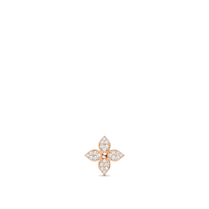 Star Blossom Rose Gold and Diamond Stud Earrings