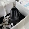cc 23K AS2431 Mini flap Lambskin bag with top handle Black/white
